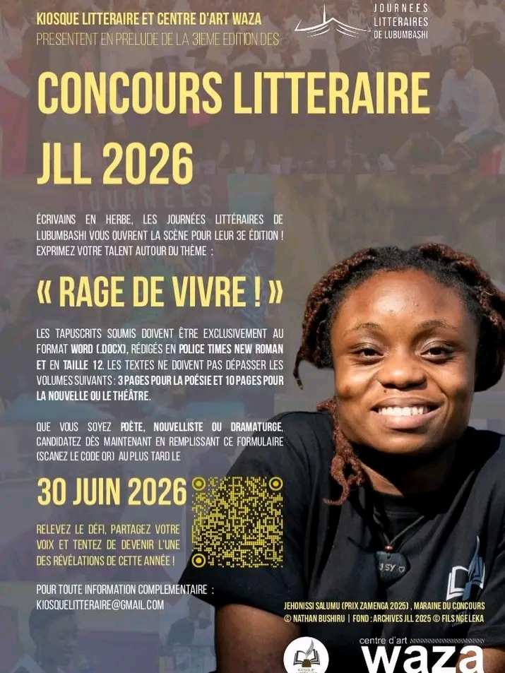 Règlement officiel du Concours Littéraire JLL  2026, 3e Édition, Thème : « Rage de vivre »